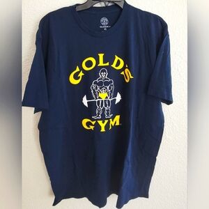 Brand New Gold's Gym Mens T Shirt Blue Yellow XL
